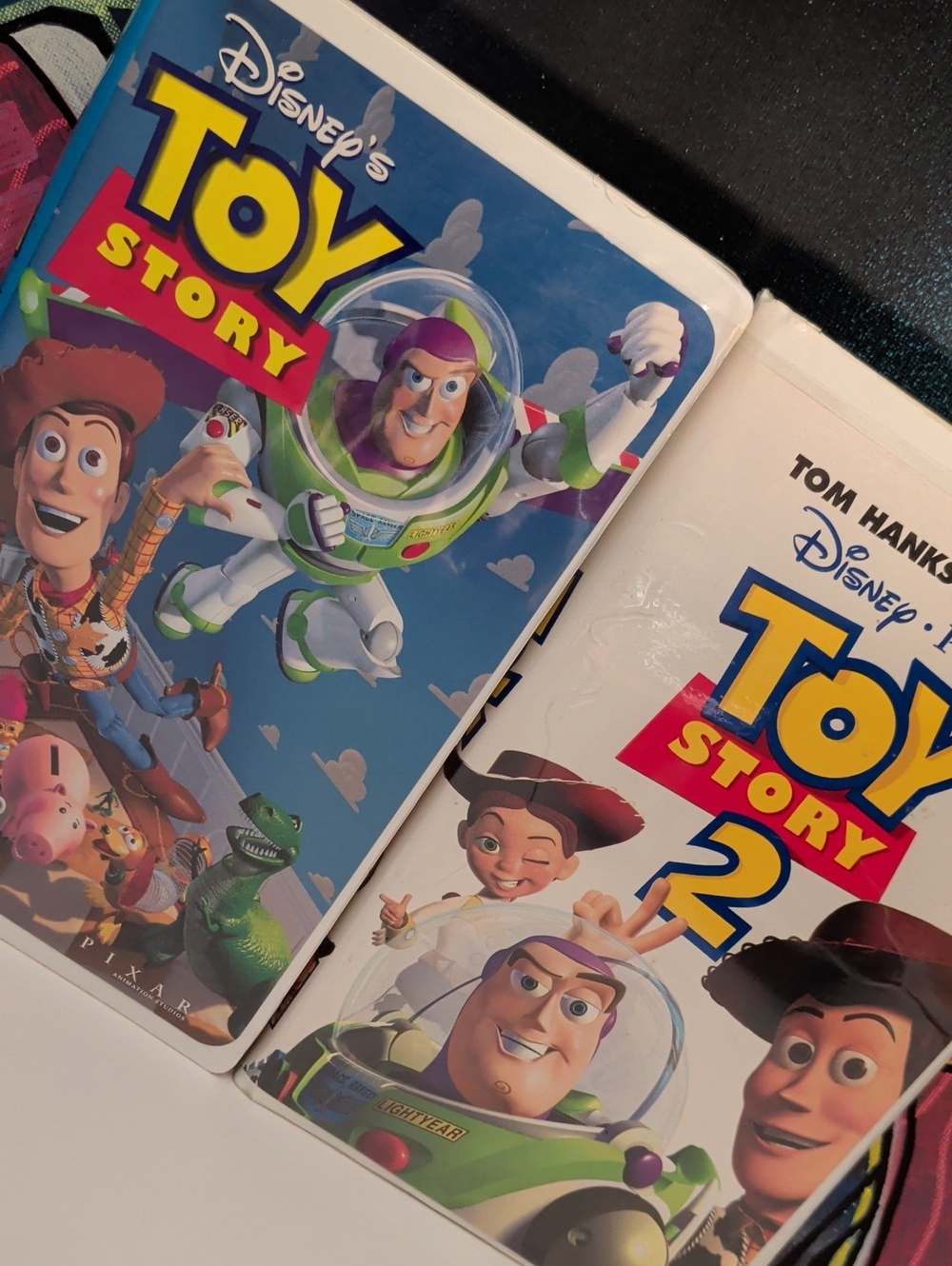 Disney Pixar Toy Story 1 & 2 VHS Movie Lot Original White Clamshell Cases